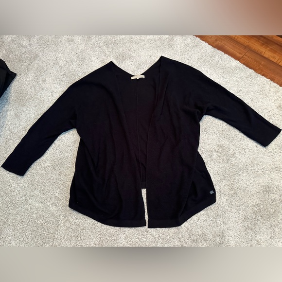 Monk & Lou Plenty - Black Cotton Weave Cardigan - Size XS / S - Picture 3 of 6